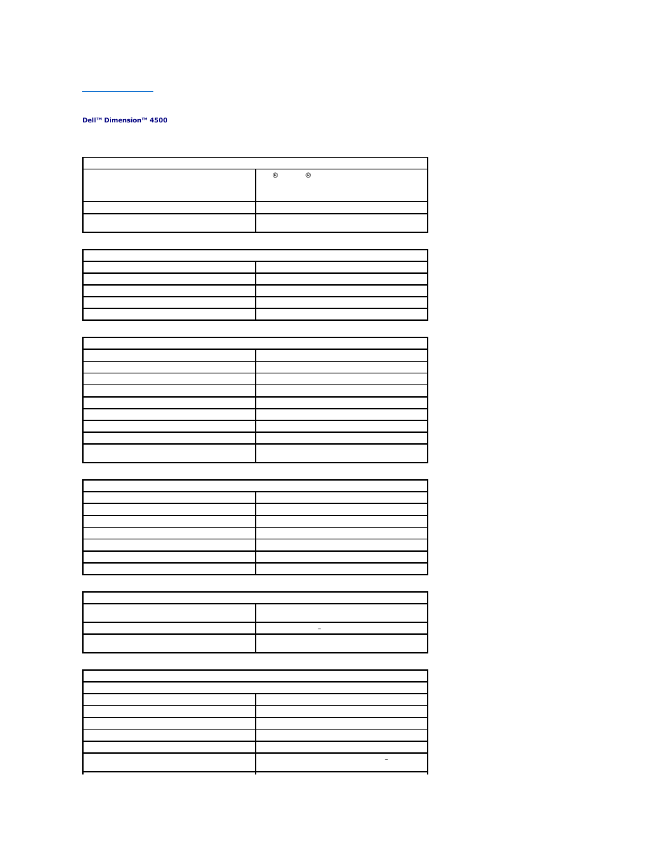 Technical specifications | Dell Dimension 4500 User Manual | Page 39 / 59