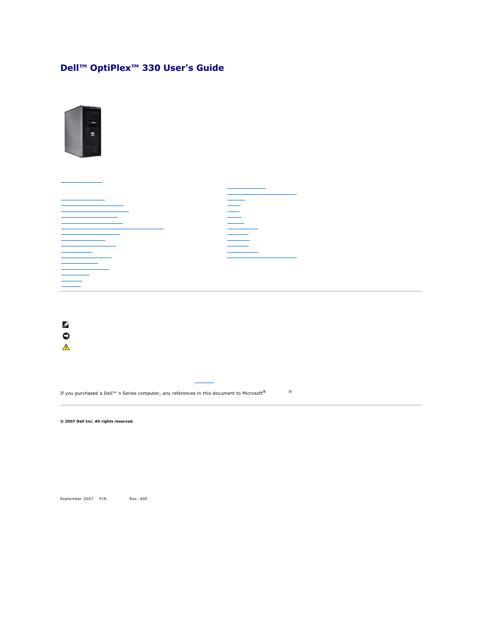 Dell™ optiplex™ 330 user's guide, Mini tower computer | Dell OptiPlex 330 (Late 2007) User Manual | Page 33 / 143