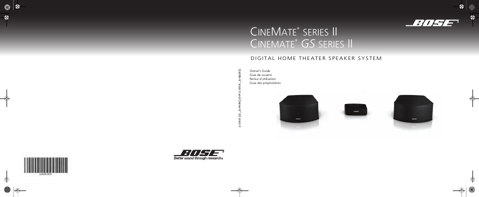 Ii c, Series, Inemate | Bose CineMate GS Series II User Manual | Page 124 / 124