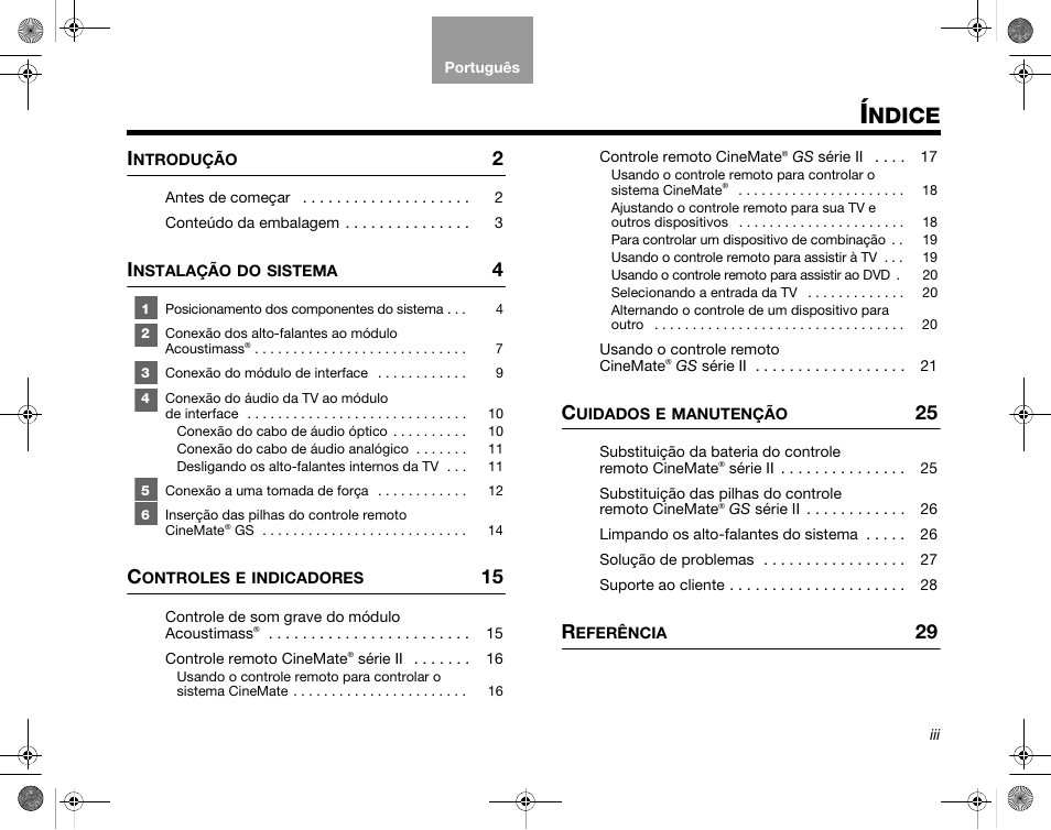 Ndice | Bose CineMate GS Series II User Manual | Page 93 / 124