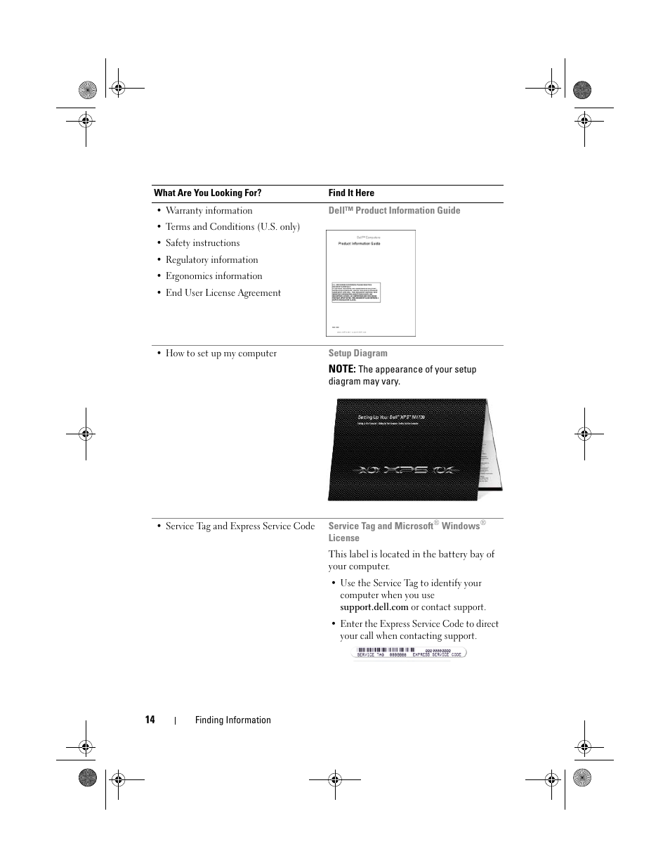 Dell XPS M1730 (M1730, Late 2007) User Manual | Page 14 / 208
