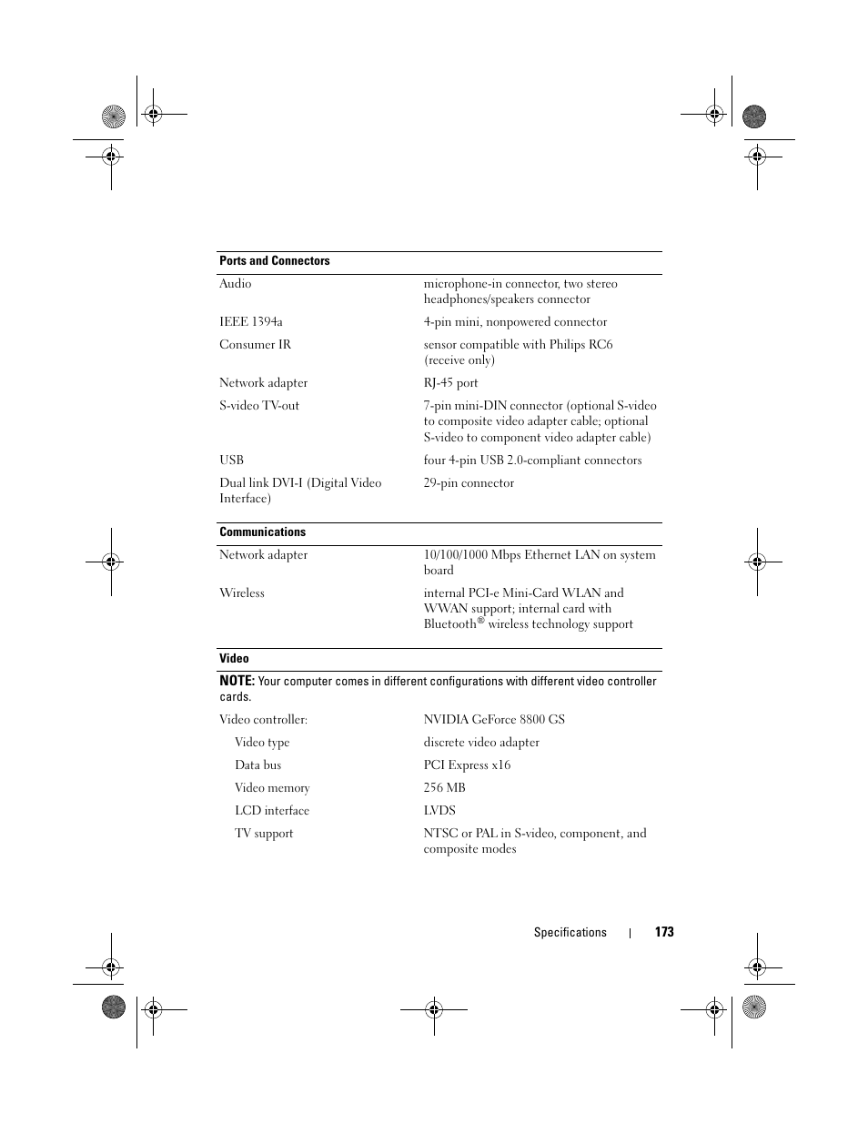 Dell XPS M1730 (M1730, Late 2007) User Manual | Page 173 / 208
