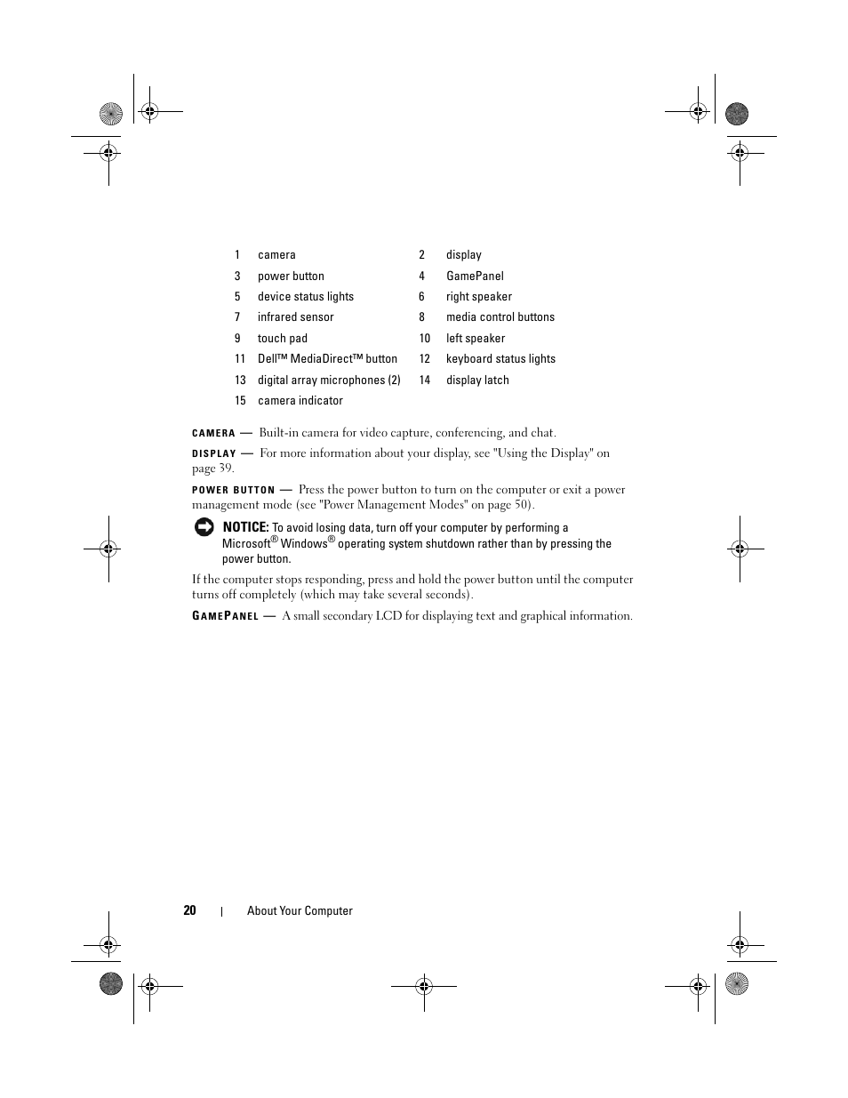 Dell XPS M1730 (M1730, Late 2007) User Manual | Page 20 / 208