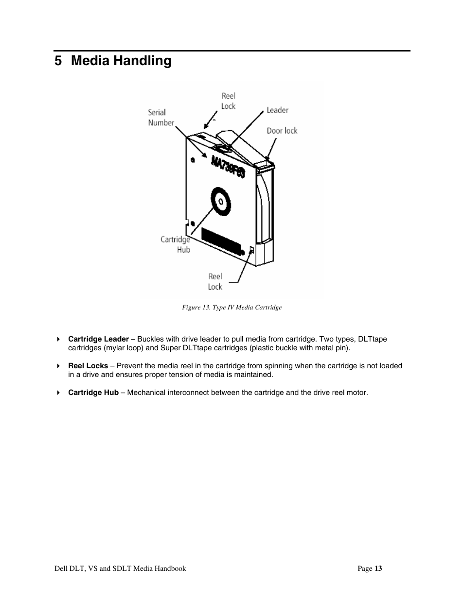 5 media handling | Dell 110T DLT1 Drive User Manual | Page 13 / 23