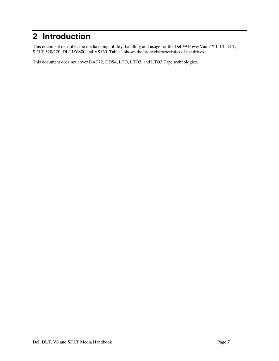 2 introduction | Dell 110T DLT1 Drive User Manual | Page 7 / 23