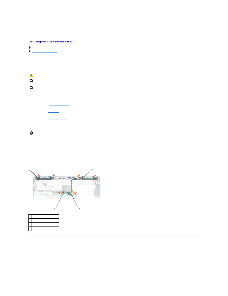 Speakers, Removing the speakers, Replacing the speakers | Dell Inspiron XPS Gen 2 User Manual | Page 105 / 120