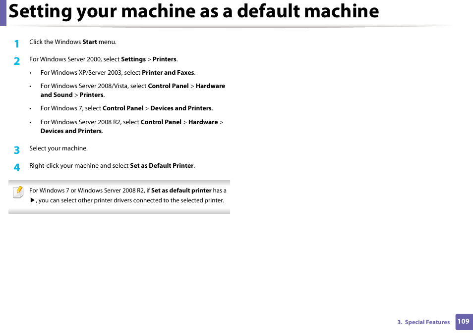 Setting your machine as a default machine | Dell B1160w Wireless Mono Laser Printer User Manual | Page 109 / 165