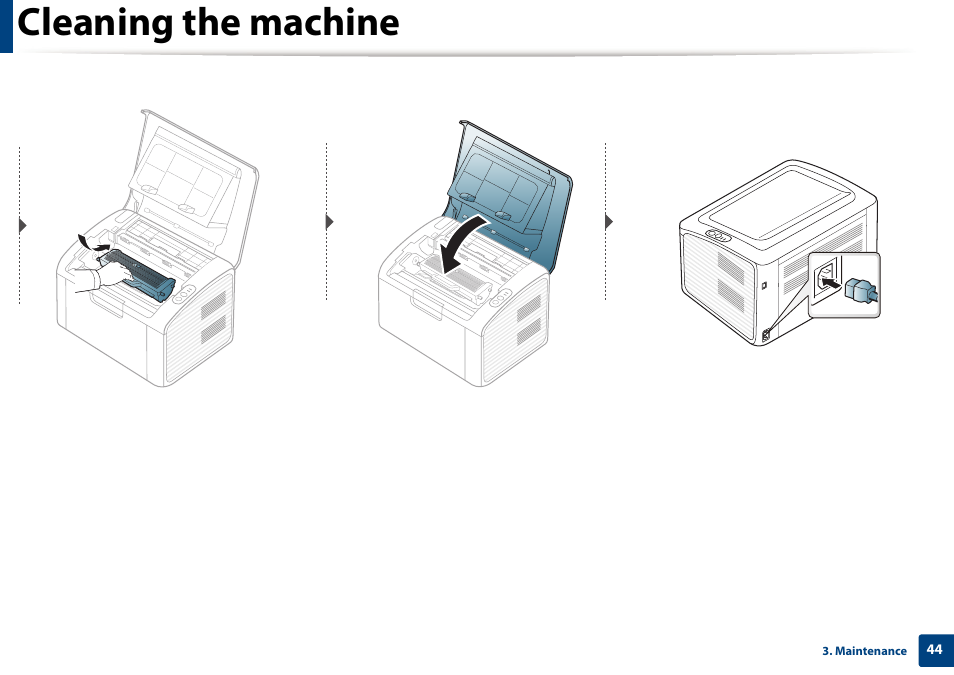 Cleaning the machine | Dell B1160w Wireless Mono Laser Printer User Manual | Page 44 / 165