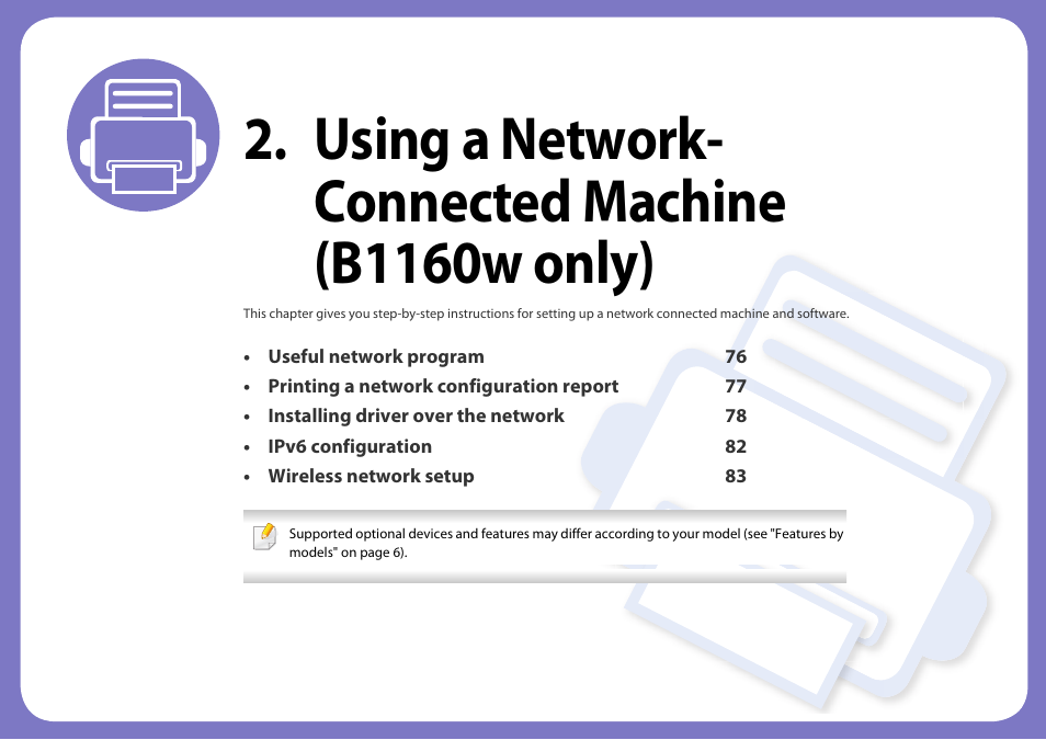 Using a network- connected machine (b1160w only) | Dell B1160w Wireless Mono Laser Printer User Manual | Page 75 / 165