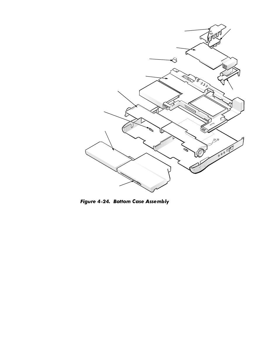 Figure 4-24, Bottom case assembly -41 | Dell Latitude Cpi User Manual | Page 77 / 93