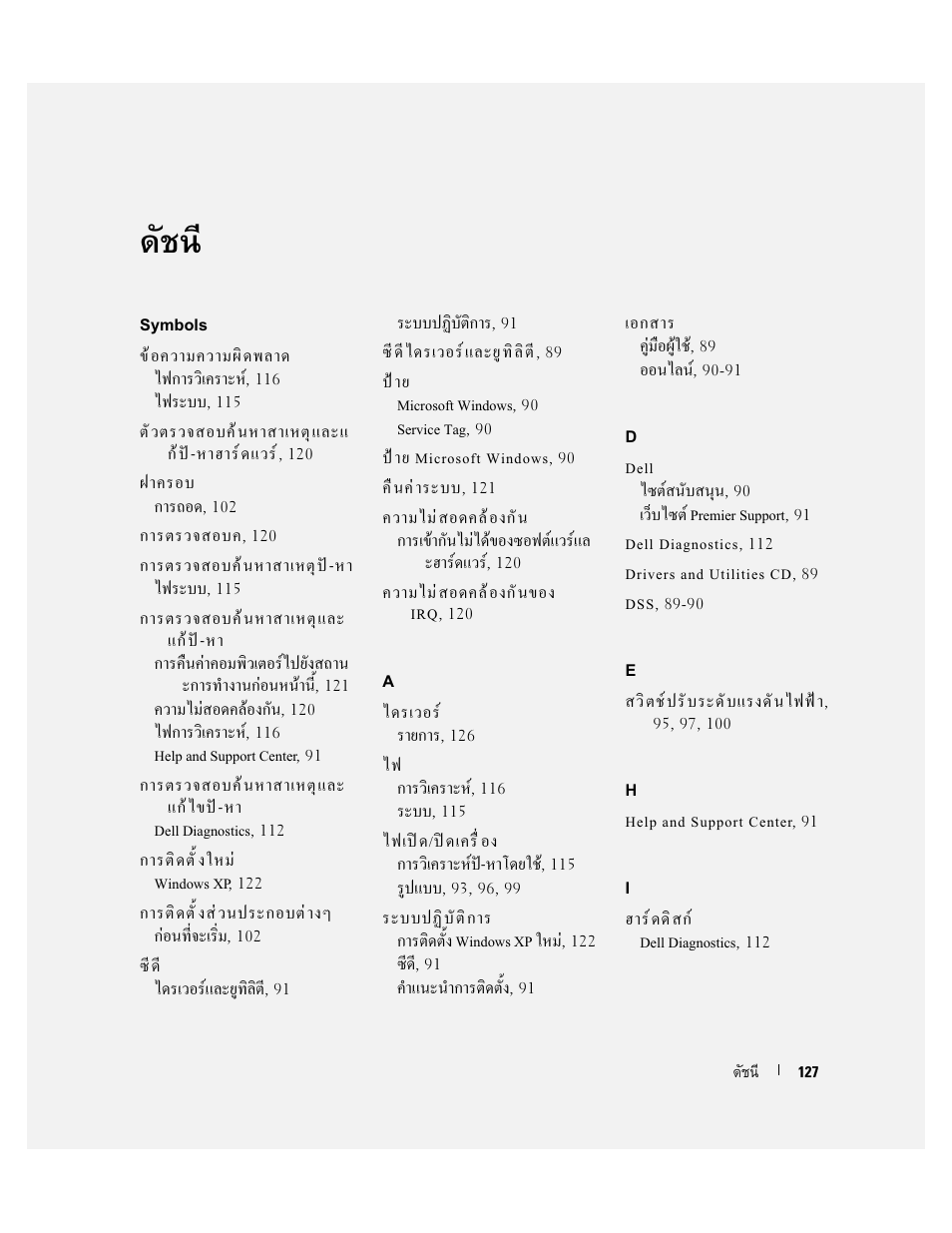 Symbols | Dell OptiPlex GX520 User Manual | Page 127 / 128
