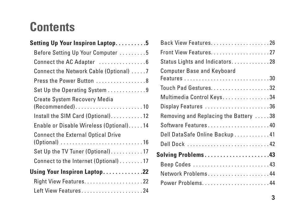 Dell Inspiron 13z (N301z, Mid 2010) User Manual | Page 5 / 90