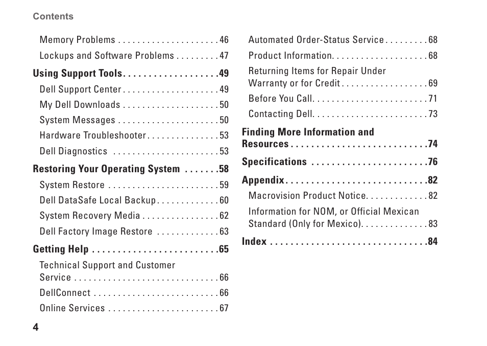 Dell Inspiron 13z (N301z, Mid 2010) User Manual | Page 6 / 90