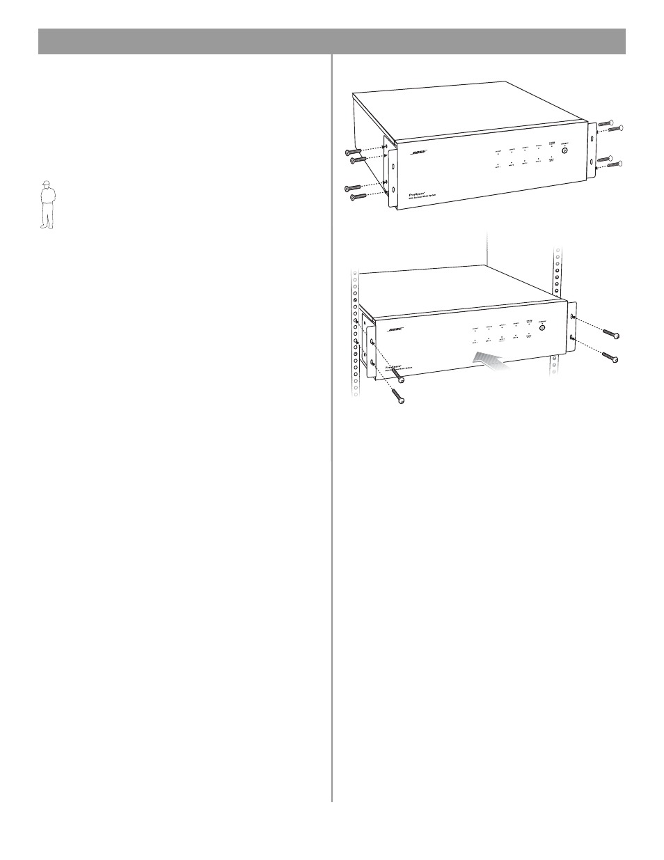 5 rack mounting the freespace 4400 system, 0 hardware installation | Bose FREESPACE 4400 User Manual | Page 18 / 70