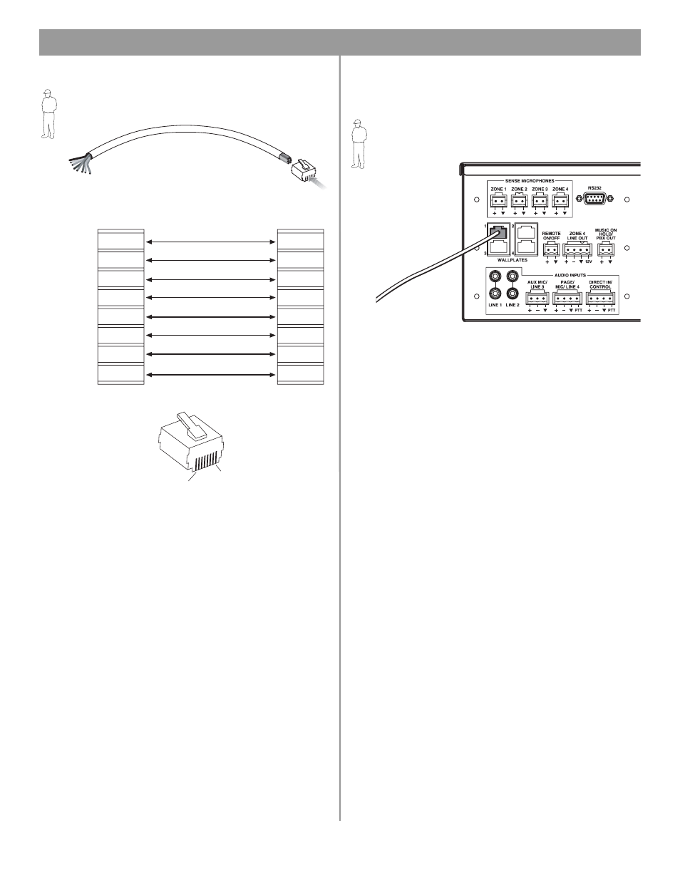 4 user interface connections, 0 hardware installation | Bose FREESPACE 4400 User Manual | Page 21 / 70
