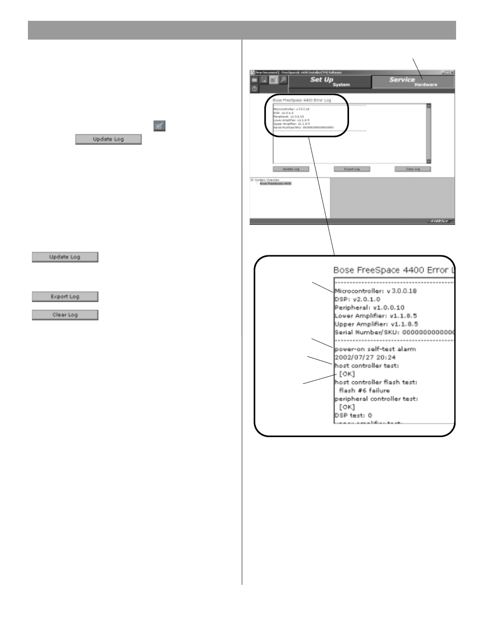 6 service hardware mode, 0 using freespace, 4400 installer ™ software | Bose FREESPACE 4400 User Manual | Page 36 / 70