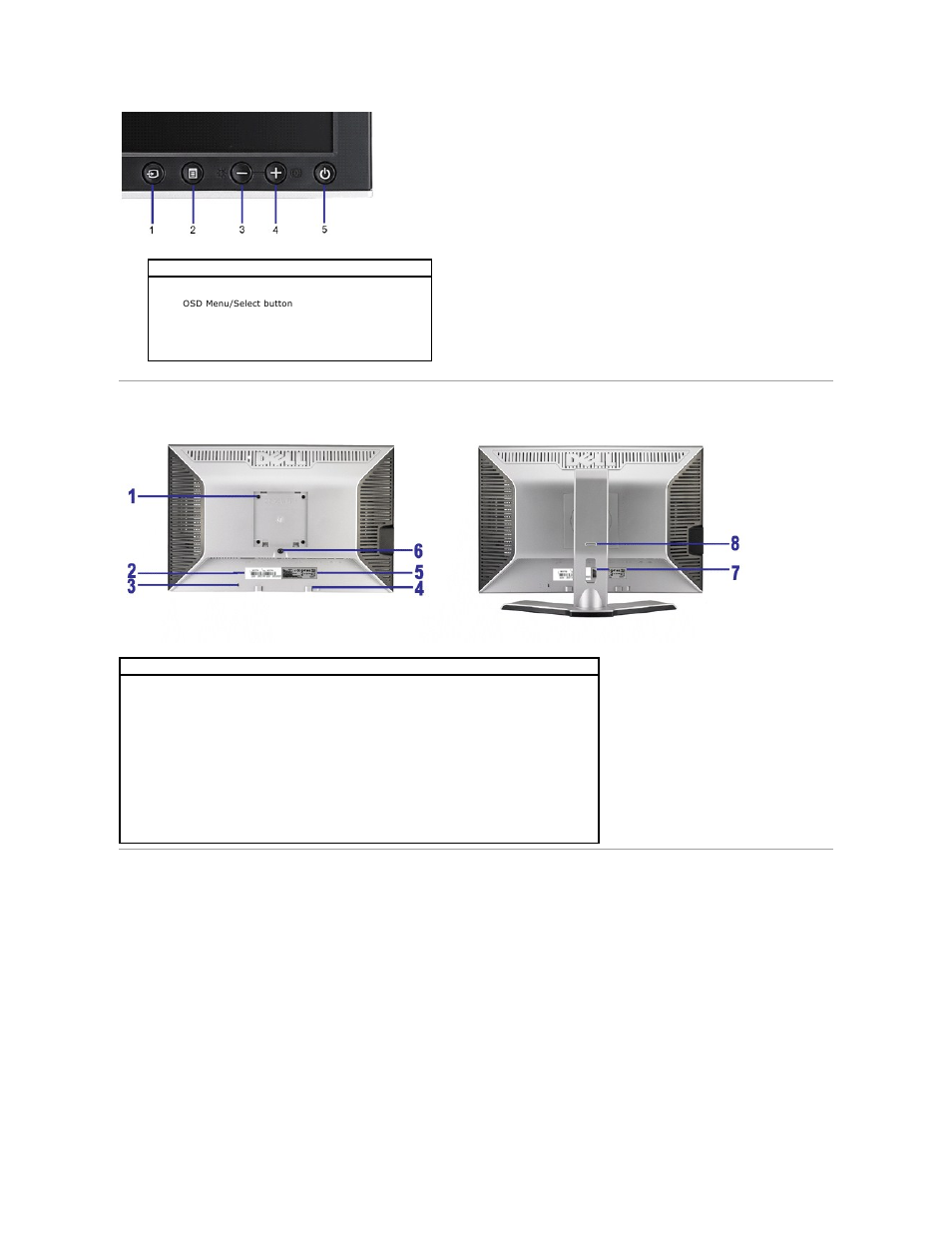 Back view side view | Dell 2208WFP Monitor User Manual | Page 3 / 30