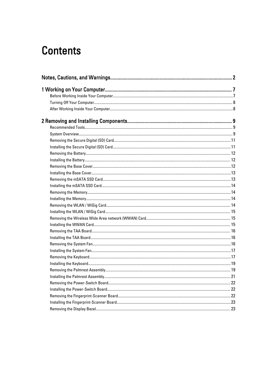 Dell Latitude 6430u (Late 2012) User Manual | Page 3 / 61