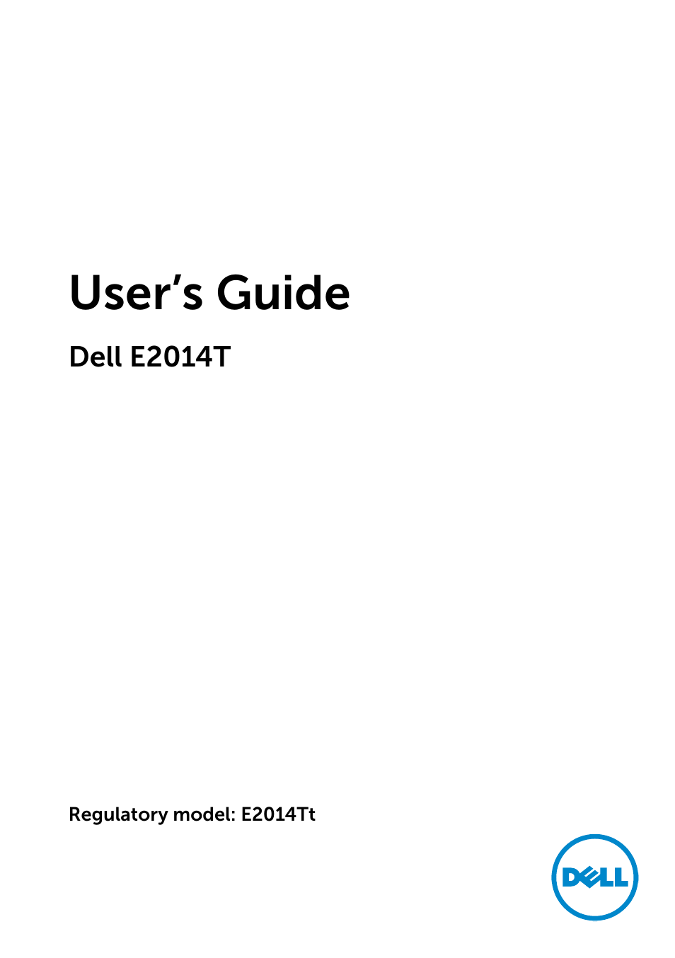 Dell E2014T 19.5 Multi-Touch Monitor with LED User Manual | 56 pages