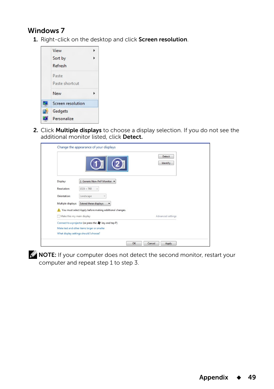 Dell E2014T 19.5 Multi-Touch Monitor with LED User Manual | Page 49 / 56