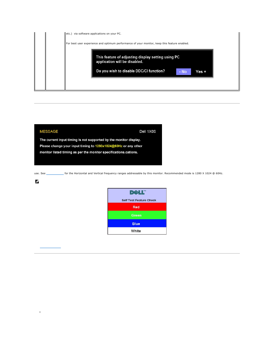 Setting the maximum resolution, Osd warning messages | Dell E170S Monitor User Manual | Page 18 / 29
