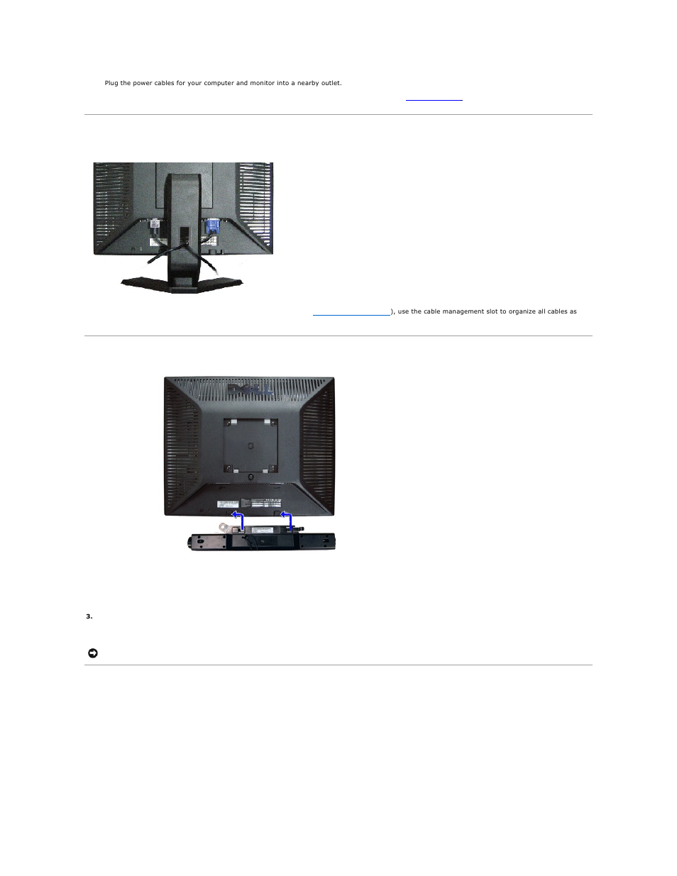 Organizing your cables, Attaching the soundbar (optional), Removing the stand | Dell E170S Monitor User Manual | Page 24 / 29