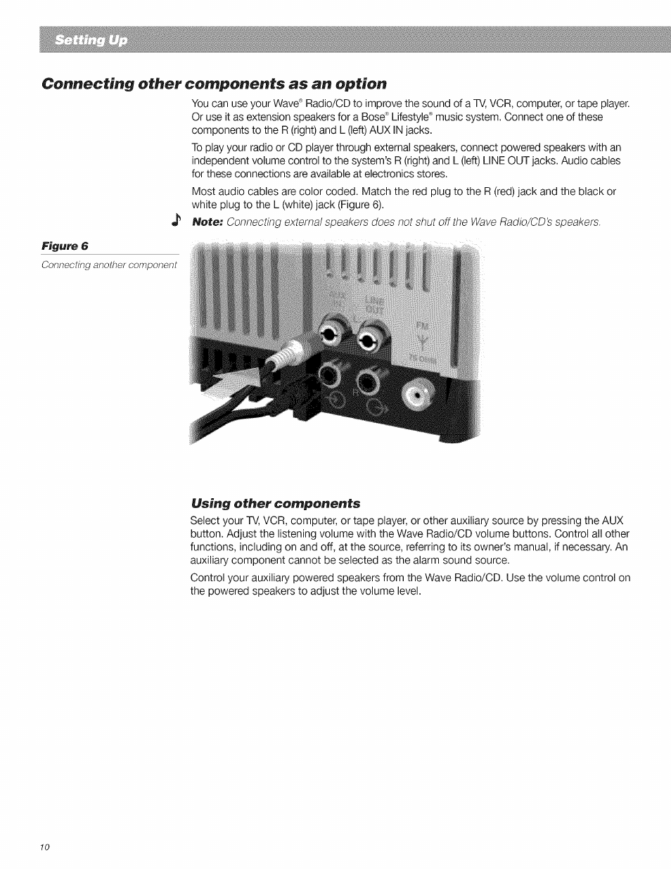 Connecting other components as an option | Bose CD Player User Manual | Page 10 / 30