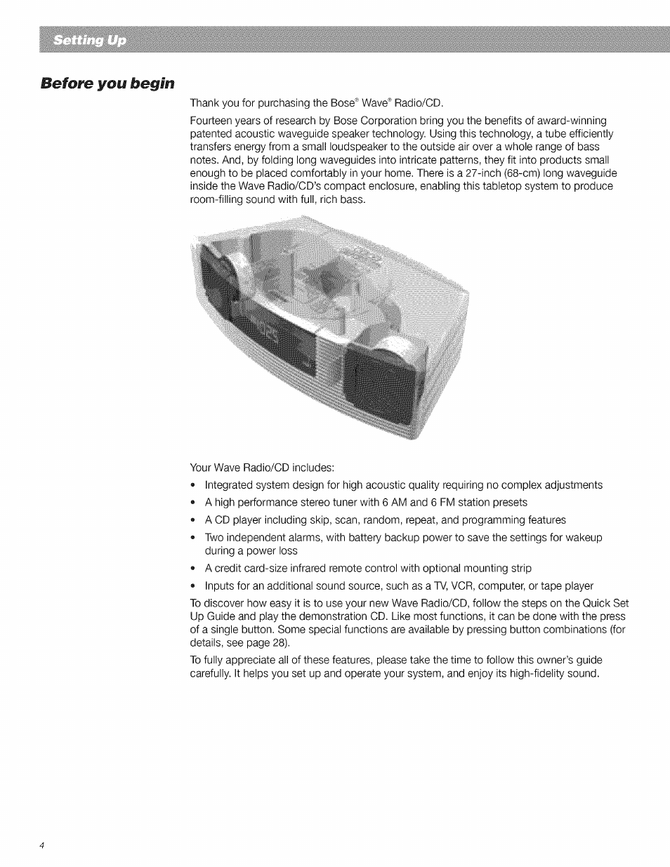 Before you begin | Bose CD Player User Manual | Page 4 / 30