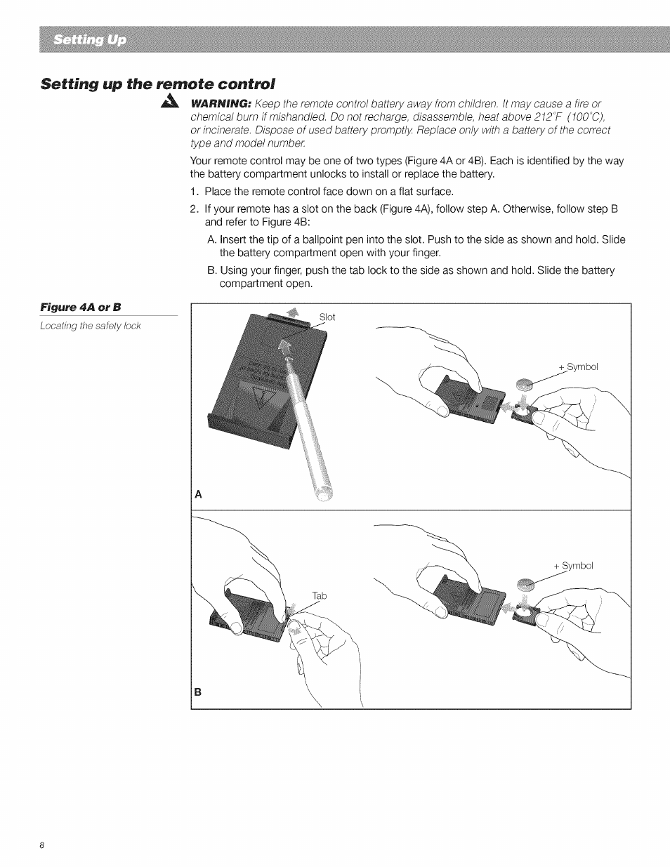 Setting up the remote control | Bose CD Player User Manual | Page 8 / 30