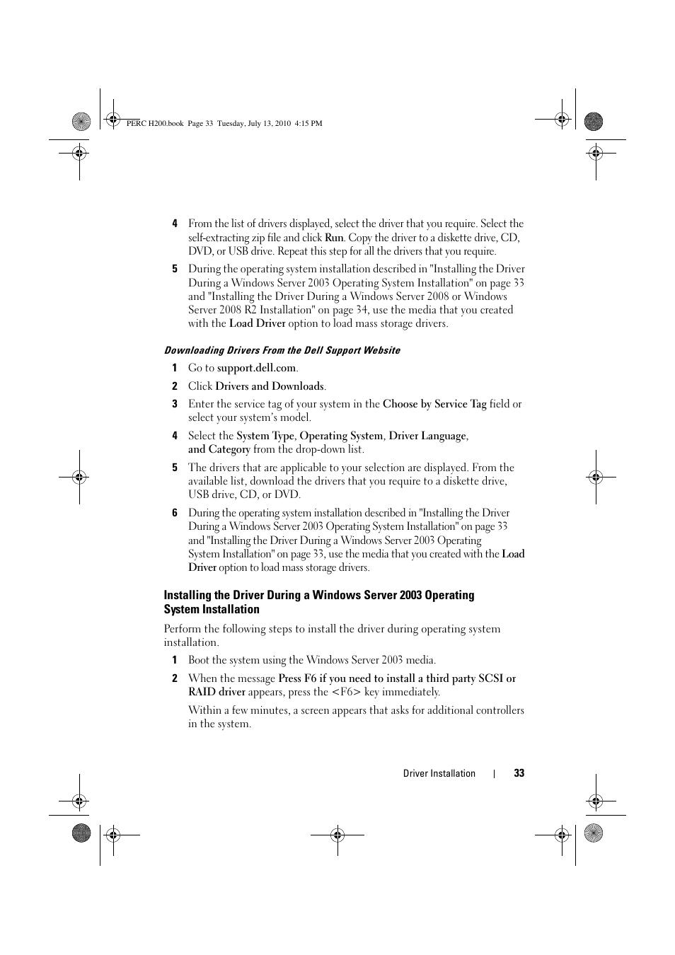 Dell PowerEdge RAID Controller H200 User Manual | Page 33 / 92