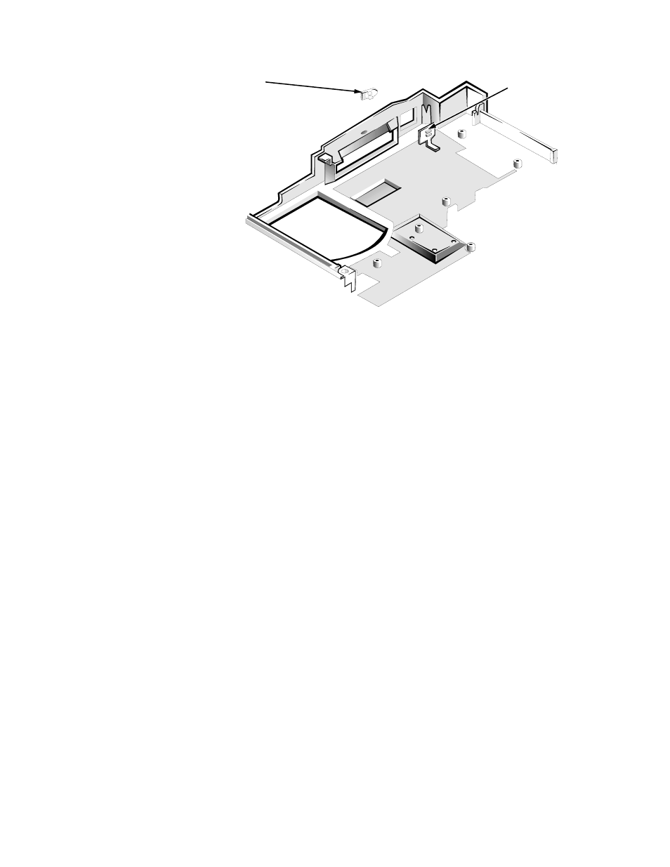 Power button and power-button mounting bracket | Dell Latitude Xpi CD User Manual | Page 108 / 122