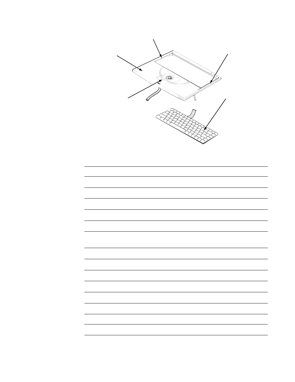 Keyboard assembly, Keyboard assembly -14 | Dell Latitude Xpi CD User Manual | Page 52 / 122