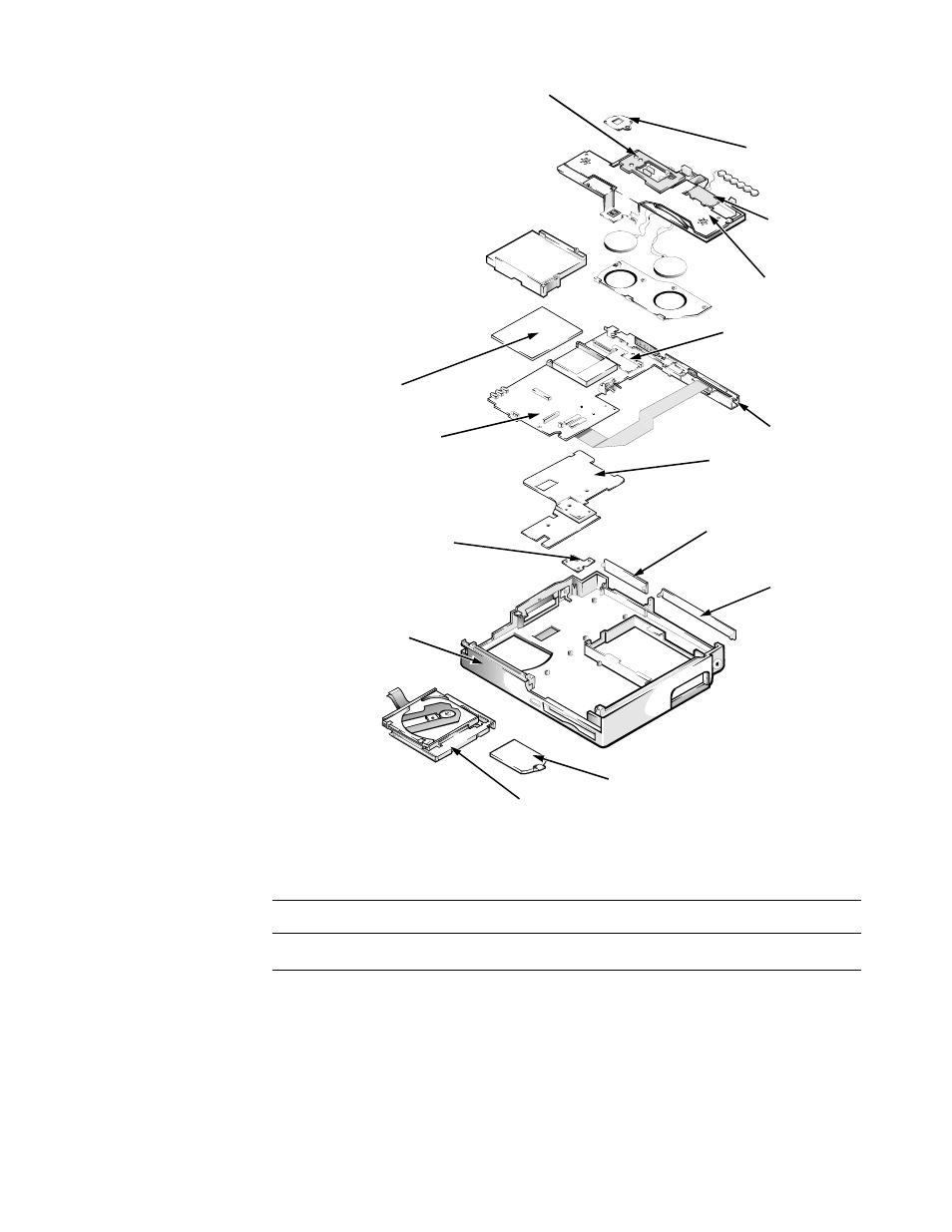 Figure 4-22. bottom case assembly removal, Bottom case assembly assy,cvr,btm,lxpicd | Dell Latitude Xpi CD User Manual | Page 68 / 122