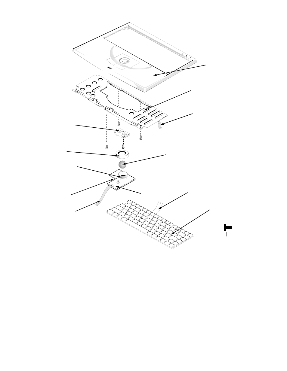 Figure a-2. exploded view—palmrest assembly | Dell Latitude Xpi CD User Manual | Page 95 / 122