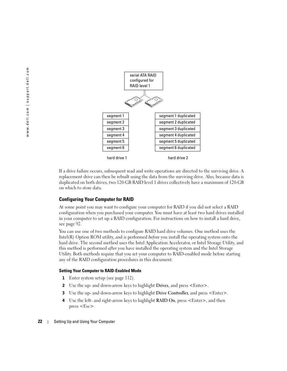 Configuring your computer for raid | Dell Dimension 8400 User Manual | Page 22 / 146