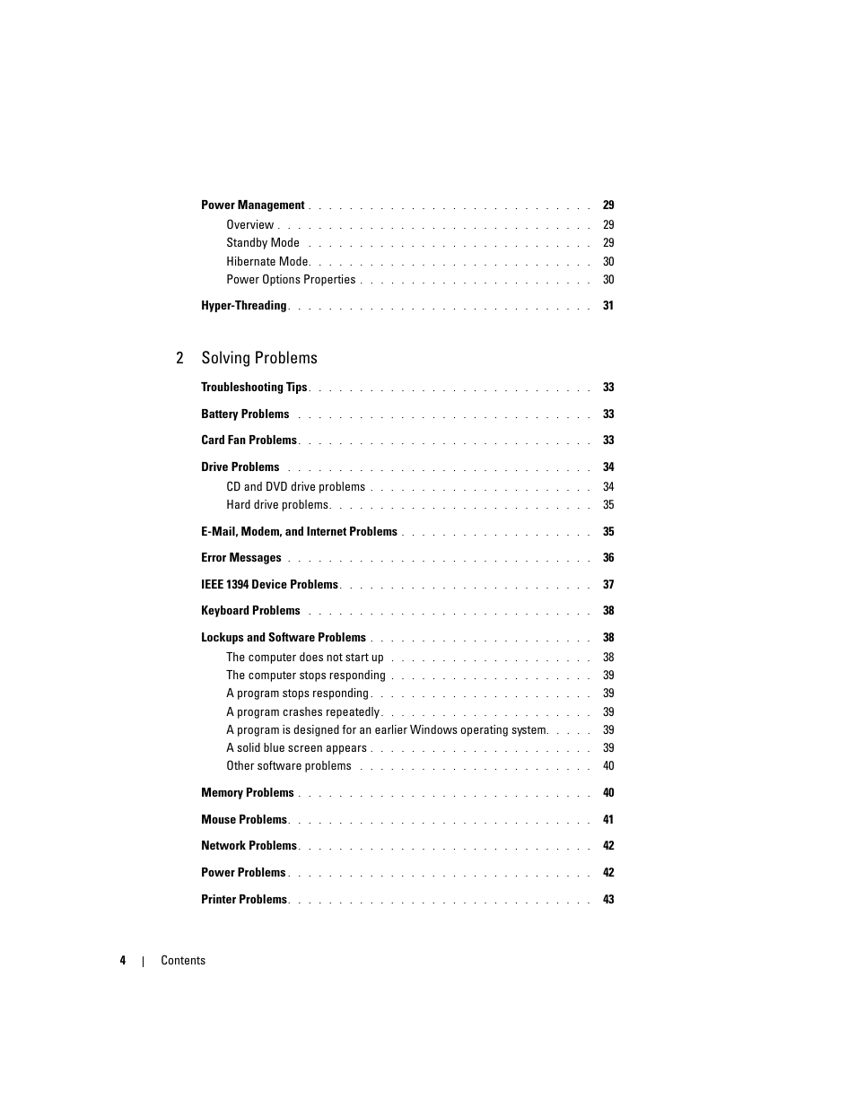 2solving problems | Dell Dimension 8400 User Manual | Page 4 / 146