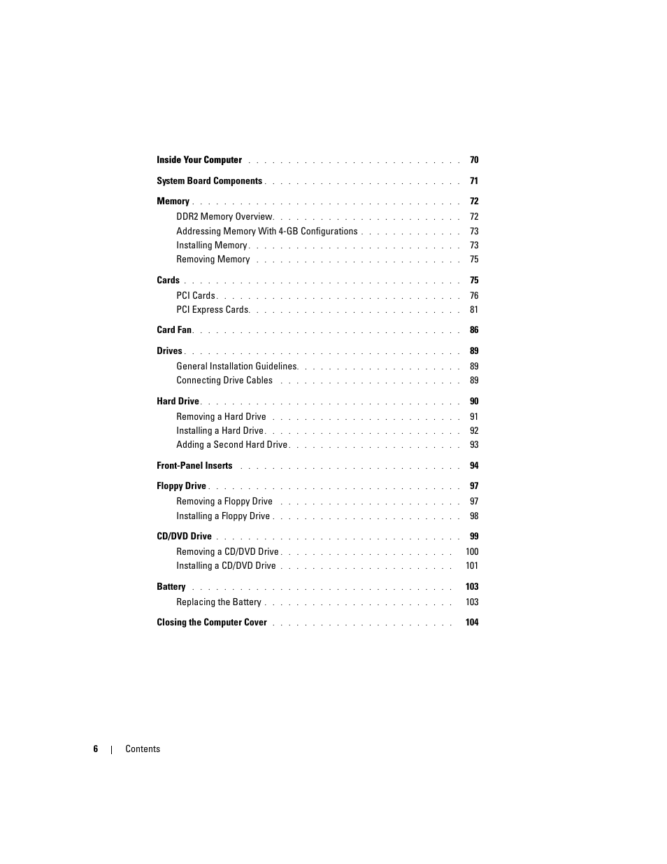Dell Dimension 8400 User Manual | Page 6 / 146