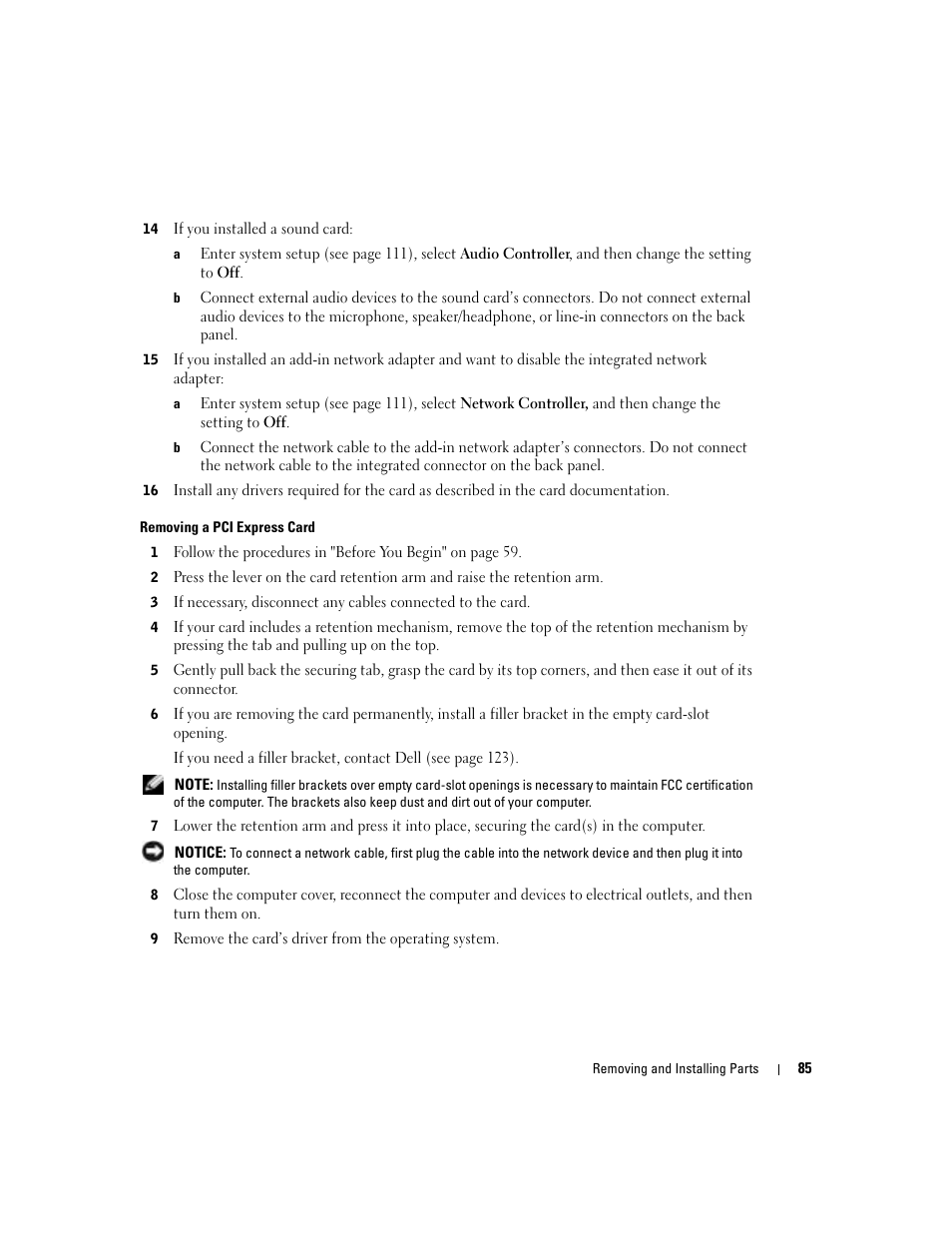Dell Dimension 8400 User Manual | Page 85 / 146