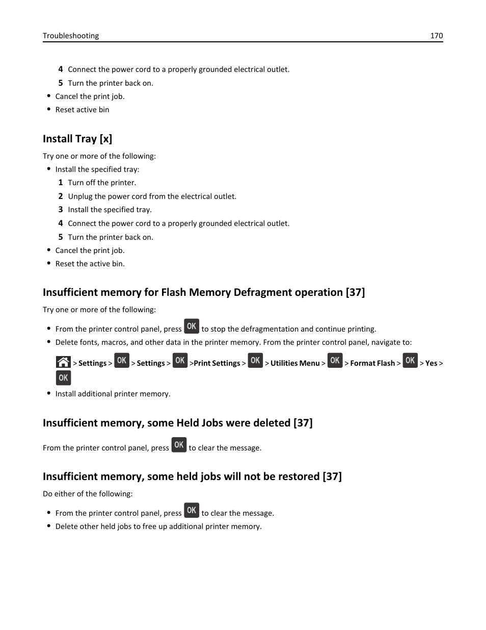 Install tray [x | Dell B5460dn Mono Laser Printer User Manual | Page 170 / 226