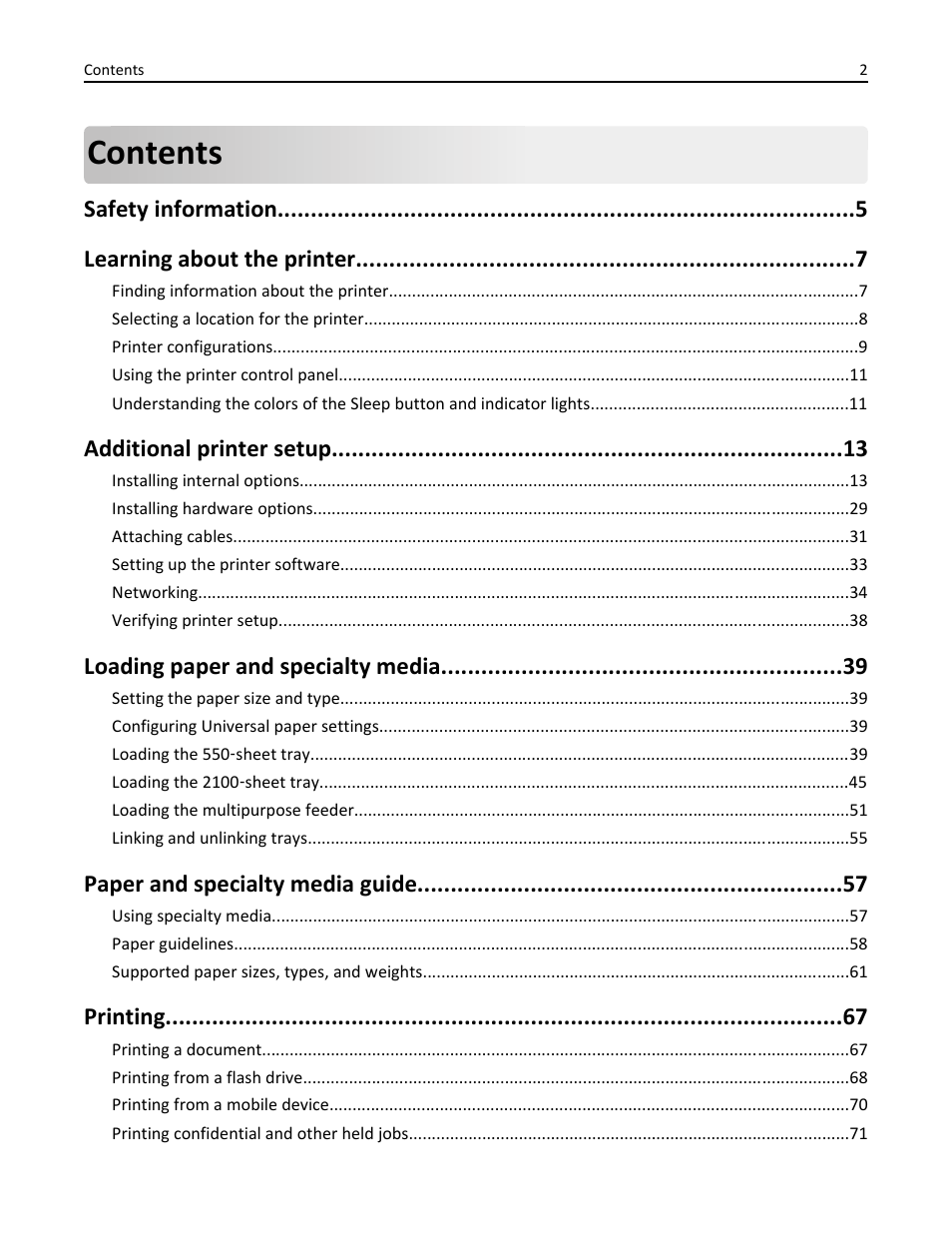 Dell B5460dn Mono Laser Printer User Manual | Page 2 / 226