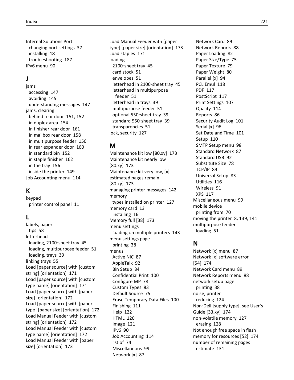 Dell B5460dn Mono Laser Printer User Manual | Page 221 / 226