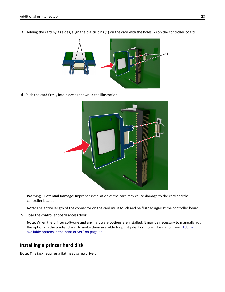 Installing a printer hard disk | Dell B5460dn Mono Laser Printer User Manual | Page 23 / 226