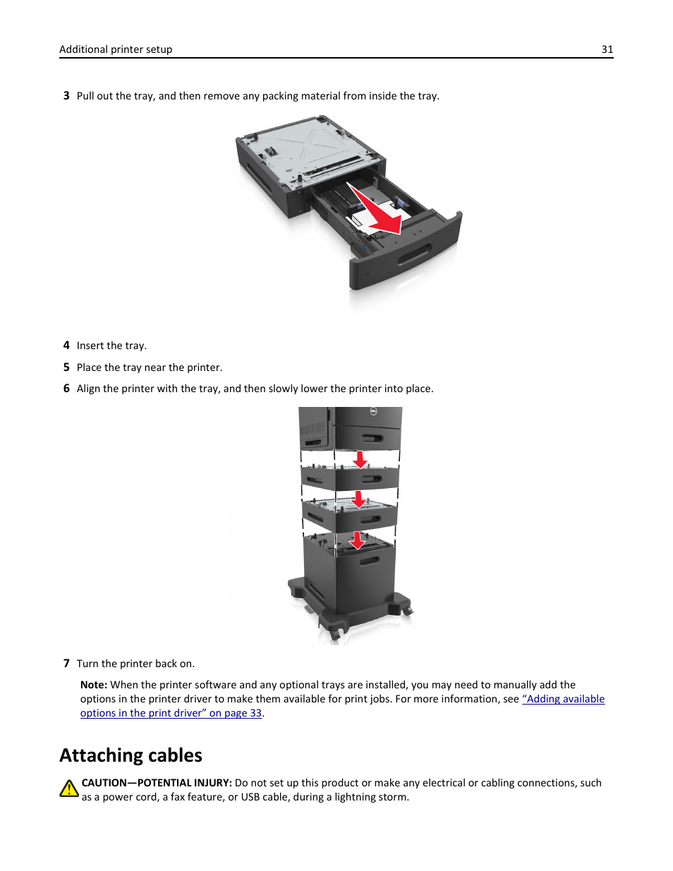 Attaching cables | Dell B5460dn Mono Laser Printer User Manual | Page 31 / 226