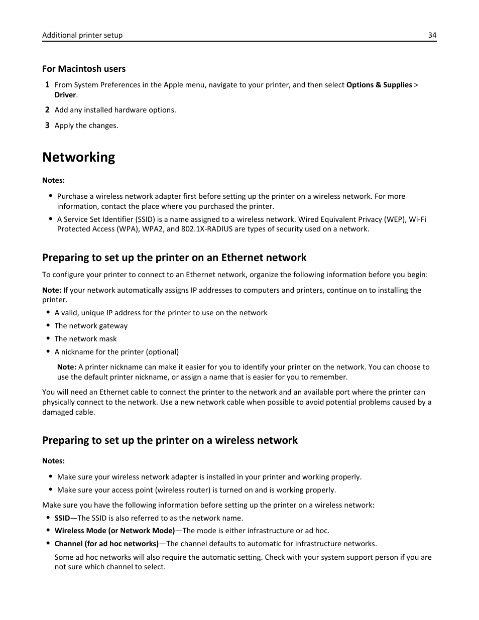 Networking | Dell B5460dn Mono Laser Printer User Manual | Page 34 / 226