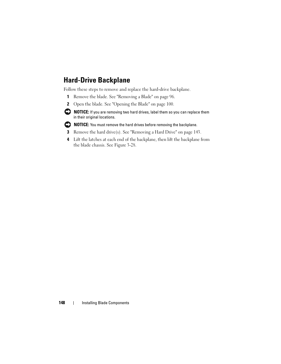 Hard-drive backplane | Dell POWEREDGE M905 User Manual | Page 148 / 236