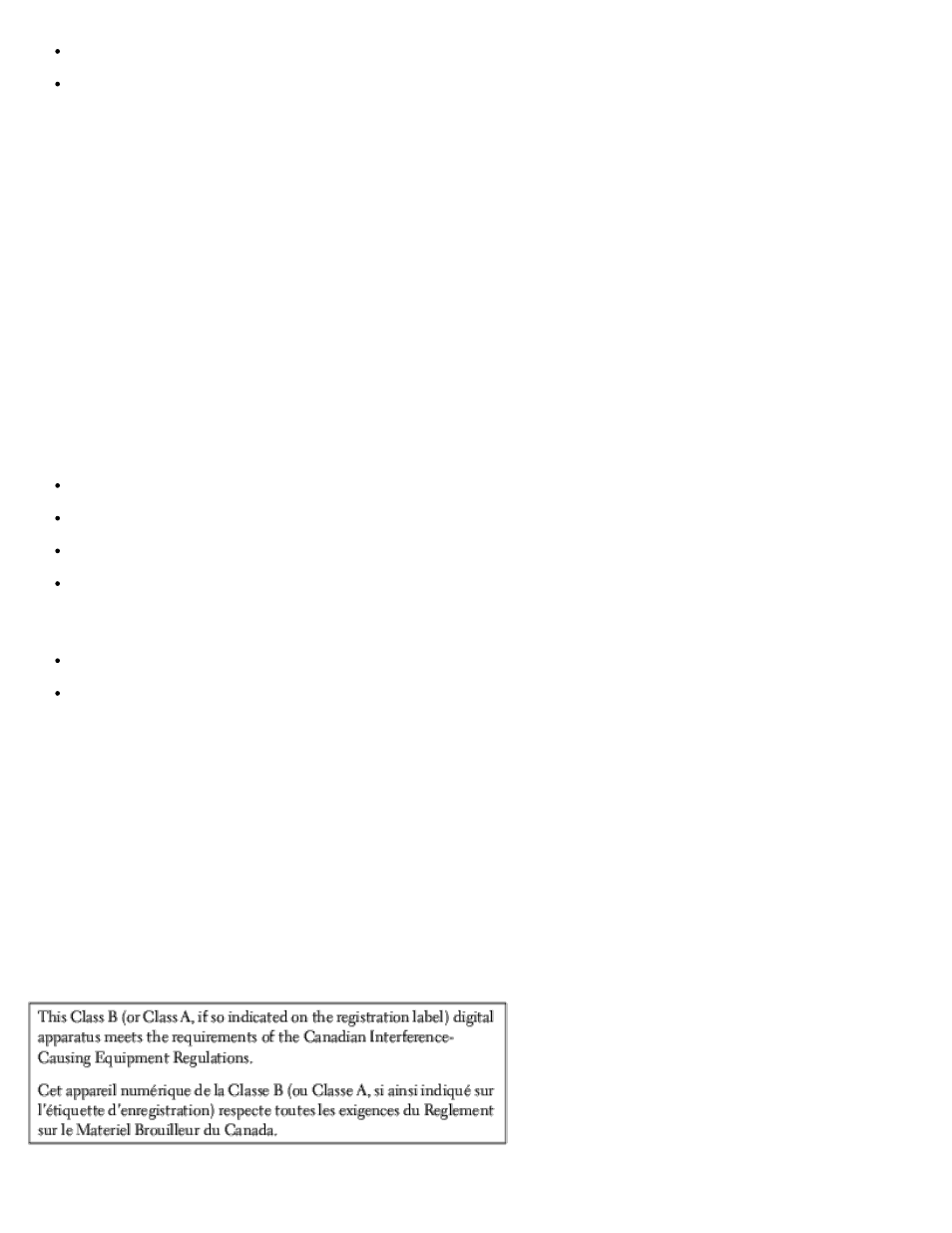 Ic notice (canada only), Class a, Class b | Dell OptiPlex GX260 User Manual | Page 227 / 235