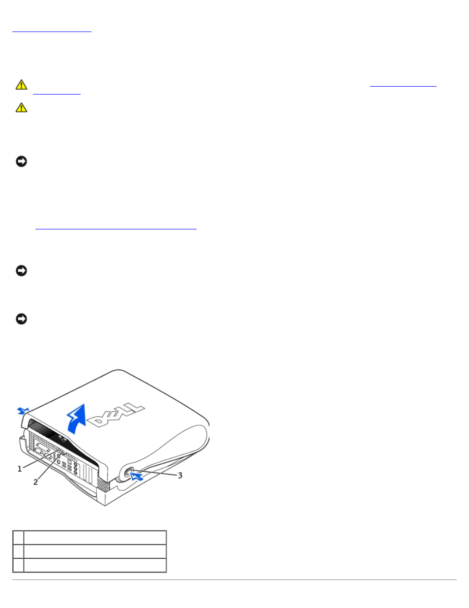Opening the computer cover | Dell OptiPlex GX260 User Manual | Page 36 / 235