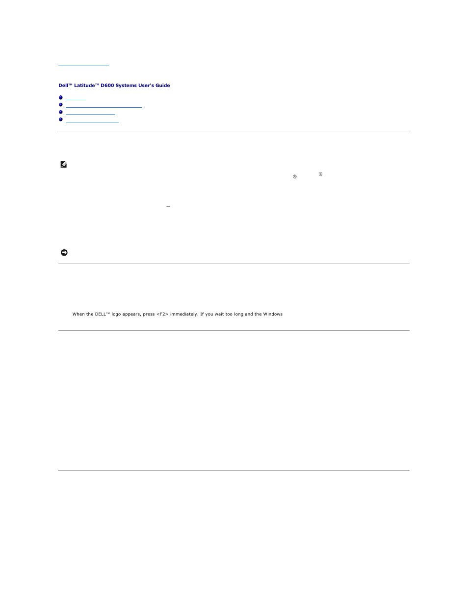 Using the system setup program, Overview, Viewing the system setup screens | System setup screens, Commonly used options, Changing the boot sequence | Dell Latitude D600 User Manual | Page 105 / 121