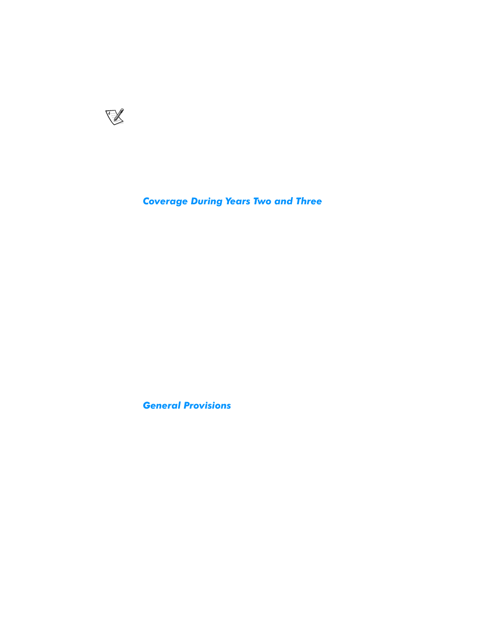 Coverage during years two and three, General provisions | Dell Dimension L___cx User Manual | Page 150 / 162