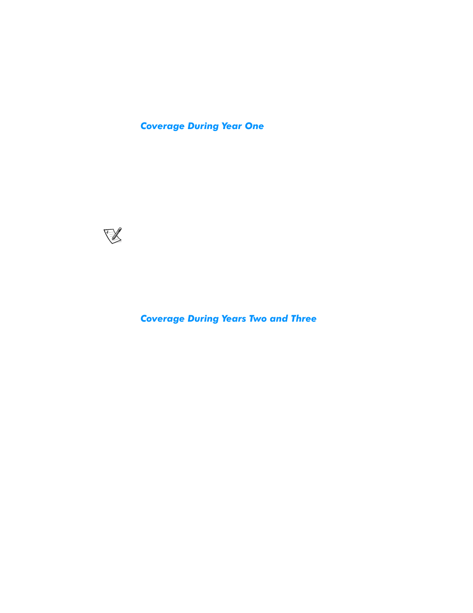 Coverage during year one, Coverage during years two and three | Dell Dimension L___cx User Manual | Page 152 / 162